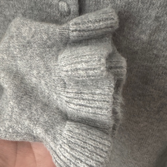 Mango Light Gray Button-Up Ruffle Hem Cardigan - Picture 5 of 6